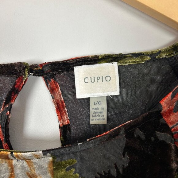 Velvet Burnout Boho Gypsy Festival Fall Floral Fairy Blouse Size Large Women's - Picture 5 of 5